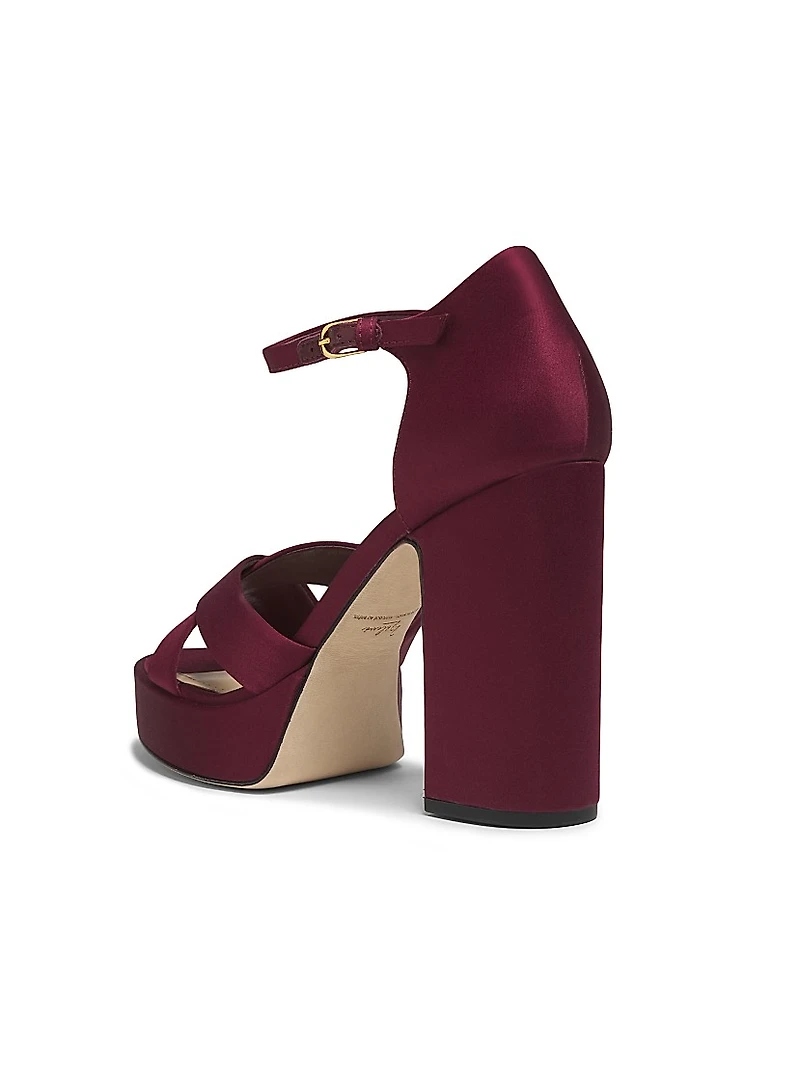 115MM Satin Platform Sandals