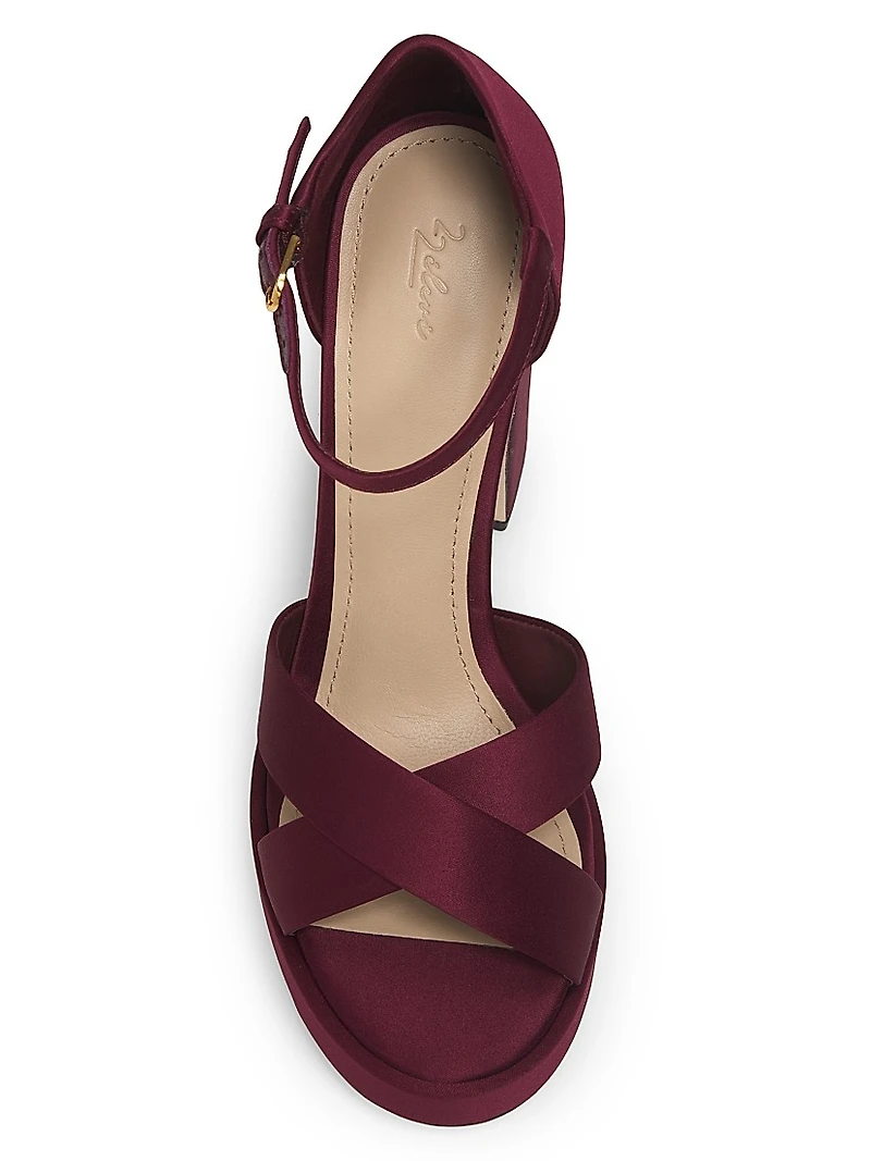115MM Satin Platform Sandals