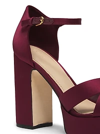115MM Satin Platform Sandals