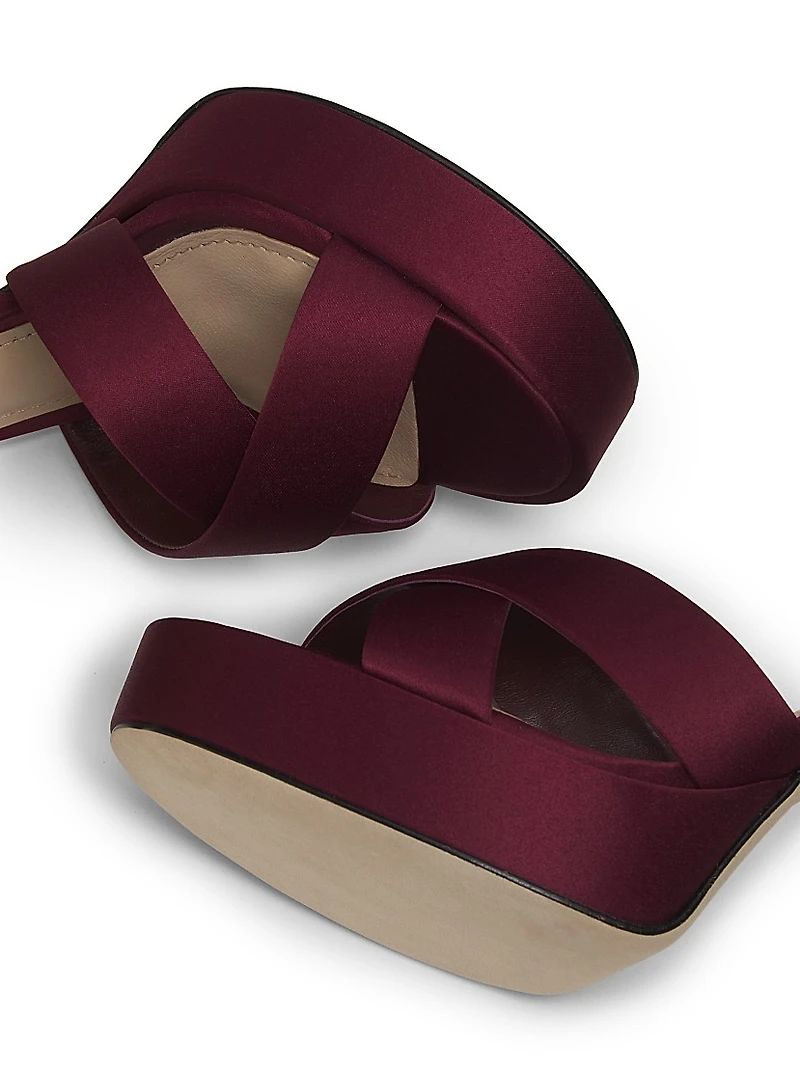 115MM Satin Platform Sandals
