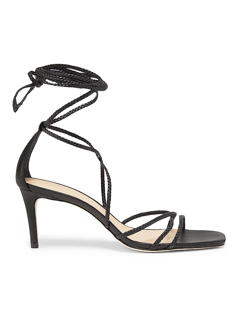70MM Braided Leather Sandals