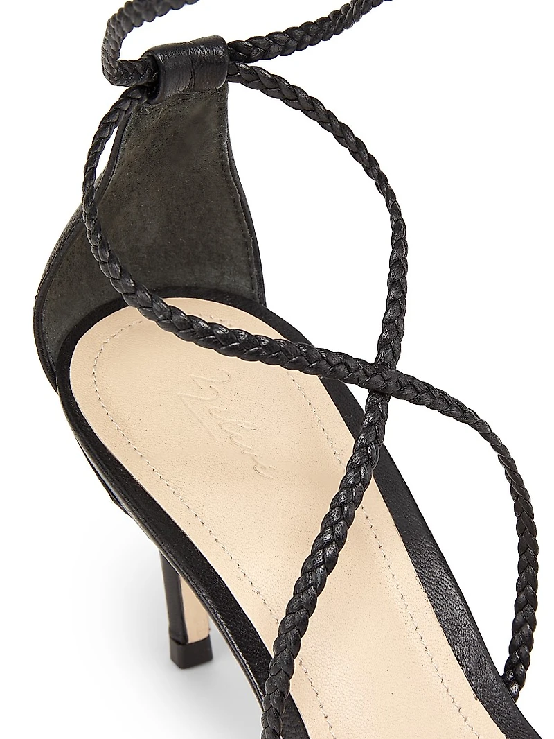70MM Braided Leather Sandals