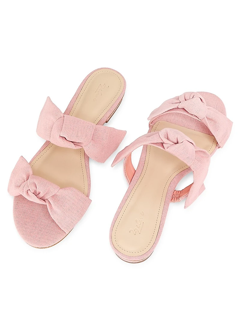 Linen Bow Sandals