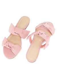 Linen Bow Sandals