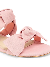 Linen Bow Sandals