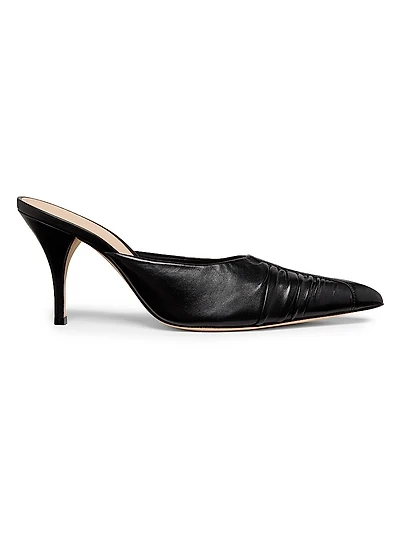 Ruched 85MM Patent Leather Mules