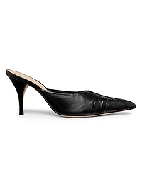 Ruched 85MM Patent Leather Mules