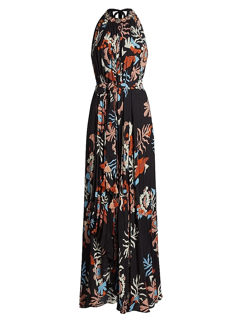 Jennifer Floral Halterneck Maxi Dress