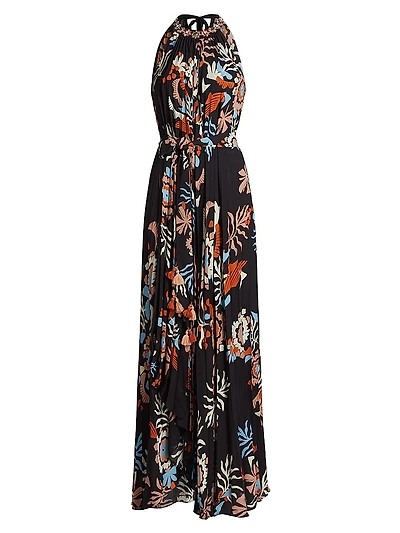 Jennifer Floral Halterneck Maxi Dress