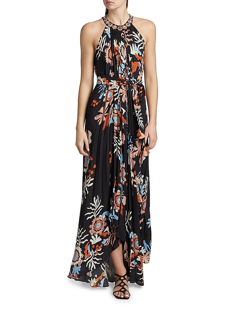 Jennifer Floral Halterneck Maxi Dress