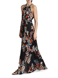 Jennifer Floral Halterneck Maxi Dress
