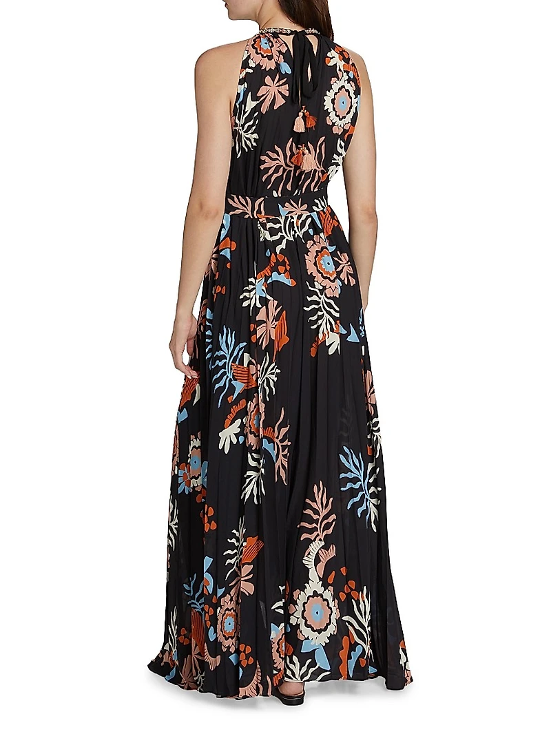 Jennifer Floral Halterneck Maxi Dress