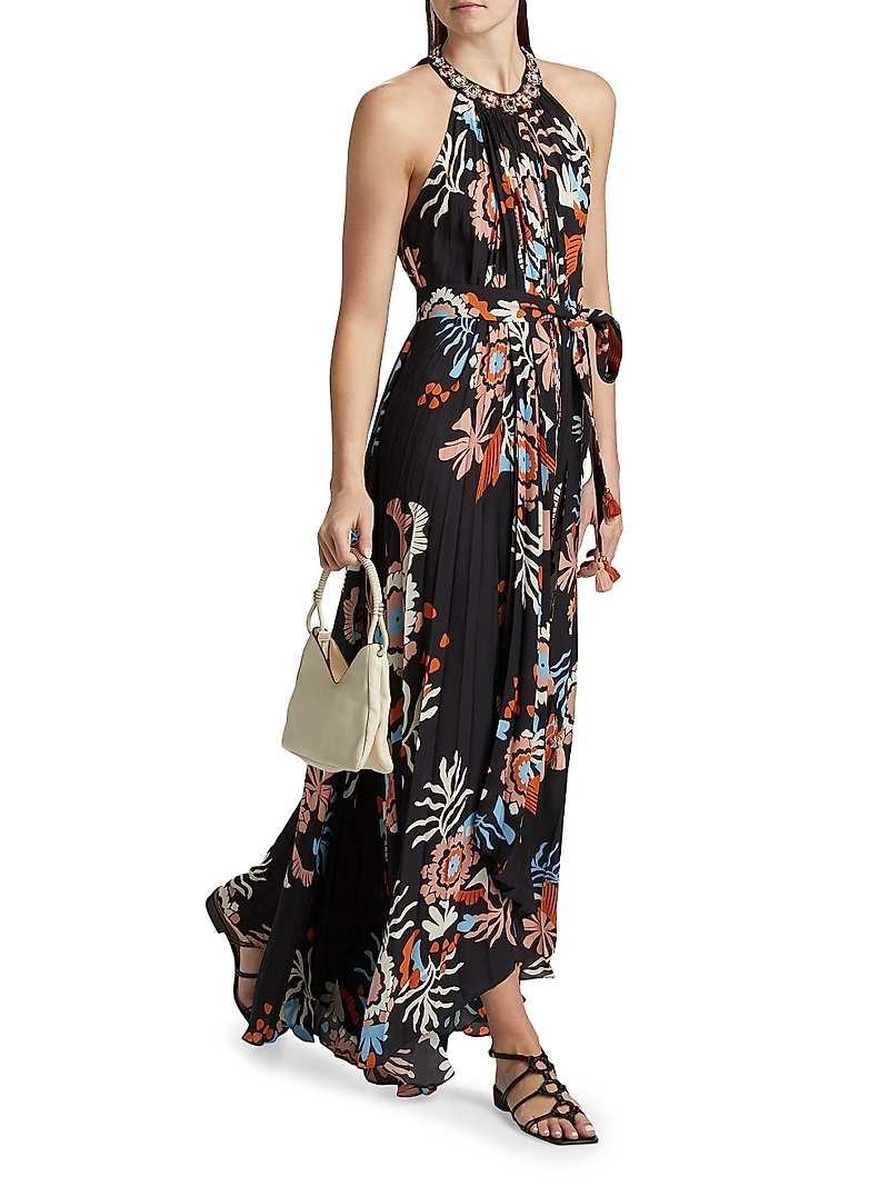 Jennifer Floral Halterneck Maxi Dress
