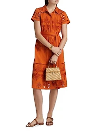 Eva Cotton Eyelet Midi-Shirtdress
