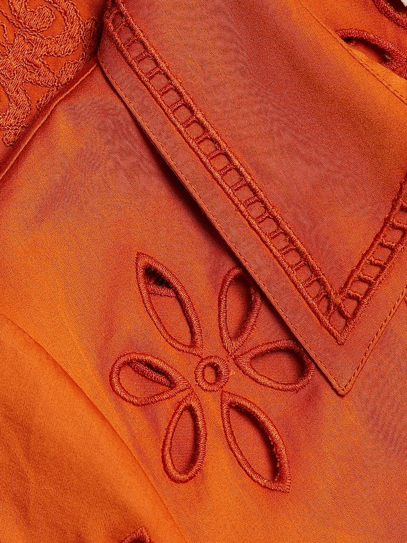 Eva Cotton Eyelet Midi-Shirtdress