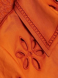 Eva Cotton Eyelet Midi-Shirtdress