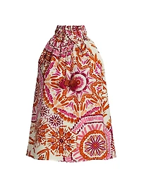 Betty Printed Tieneck Sleeveless Top