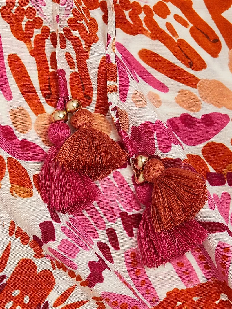 Betty Printed Tieneck Sleeveless Top