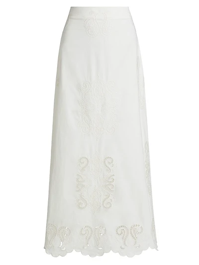 Poppy Embroidered Cotton Maxi Skirt