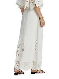 Poppy Embroidered Cotton Maxi Skirt
