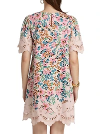 April Floral Cotton Shift Minidress