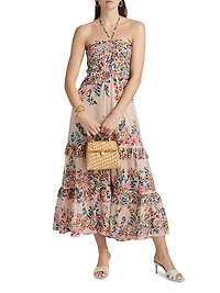June Floral Cotton Halterneck Maxi Dress