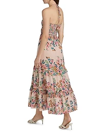 June Floral Cotton Halterneck Maxi Dress