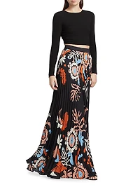 Adrienne Floral Pleated Palazzo Pants