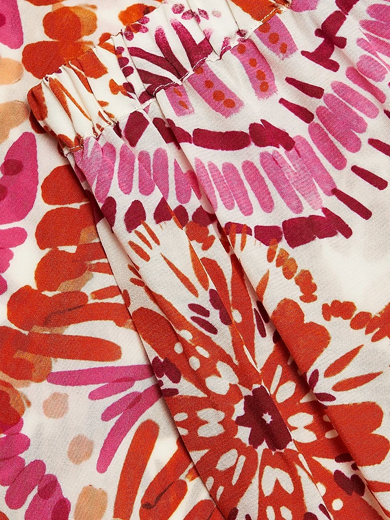 Devon Sunburst Print Wide-Leg Pants