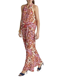 Devon Sunburst Print Wide-Leg Pants