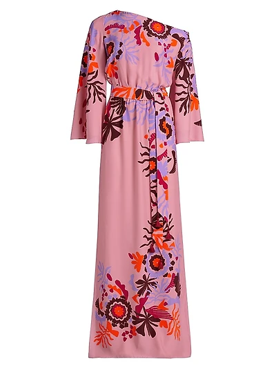 Christy Floral One-Shoulder Maxi Dress