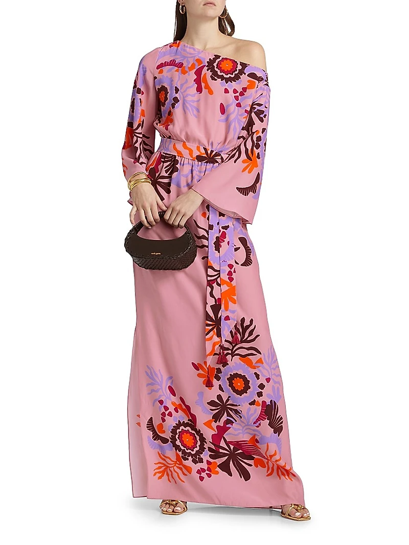 Christy Floral One-Shoulder Maxi Dress