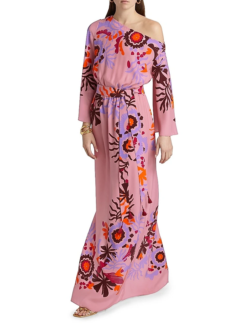 Christy Floral One-Shoulder Maxi Dress