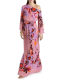 Christy Floral One-Shoulder Maxi Dress