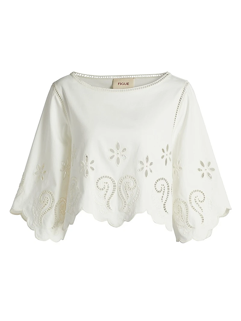 Seline Cotton Cut-Out Crop Top