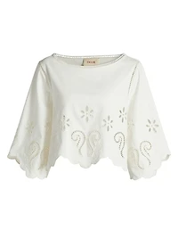 Seline Cotton Cut-Out Crop Top