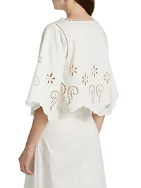 Seline Cotton Cut-Out Crop Top