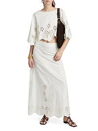 Seline Cotton Cut-Out Crop Top