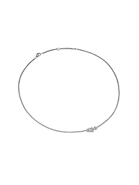 Petite Buckle Necklace in Sterling Silver with Diamonds, 16.2MM