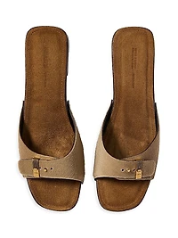 Britt Buckle-Detail Calf Hair Sandals