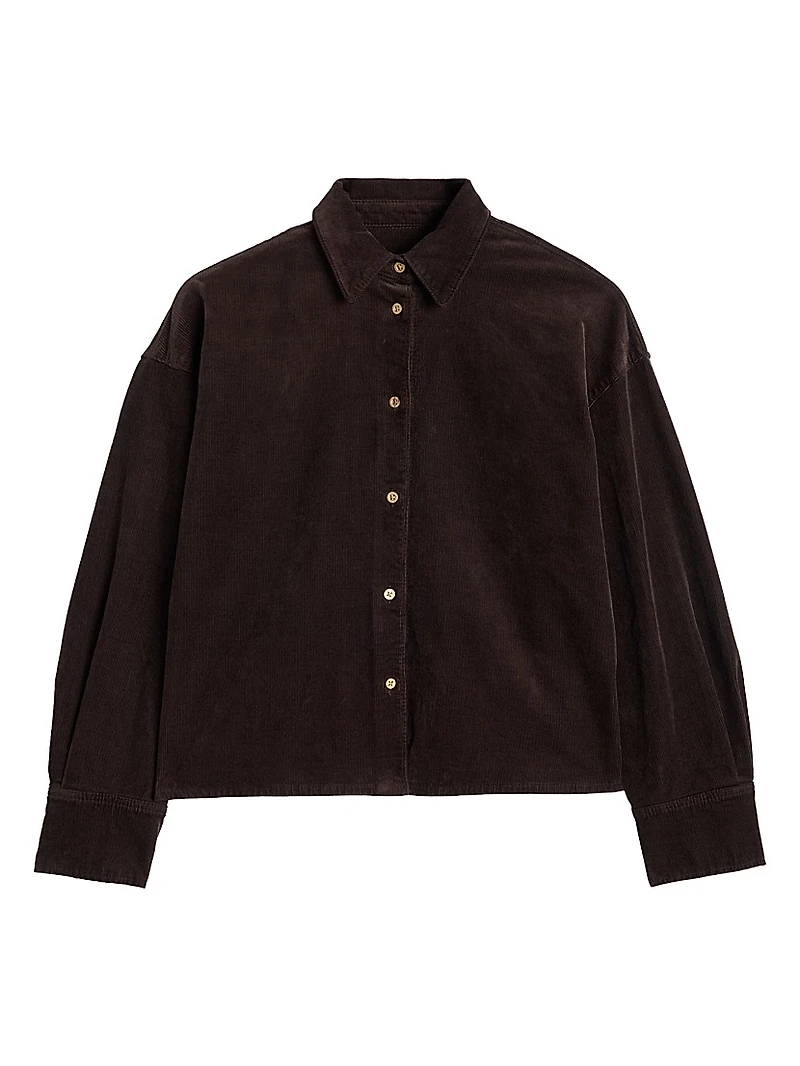 Nina Cropped Corduroy Shacket