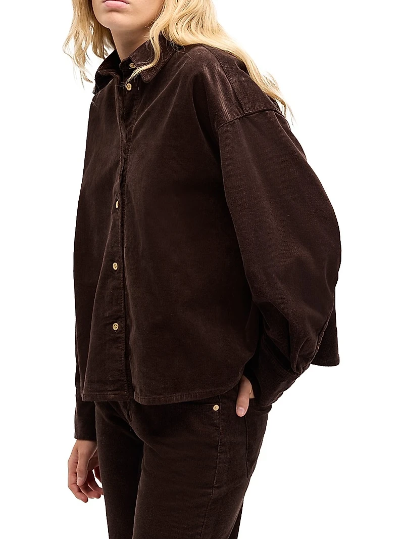 Nina Cropped Corduroy Shacket