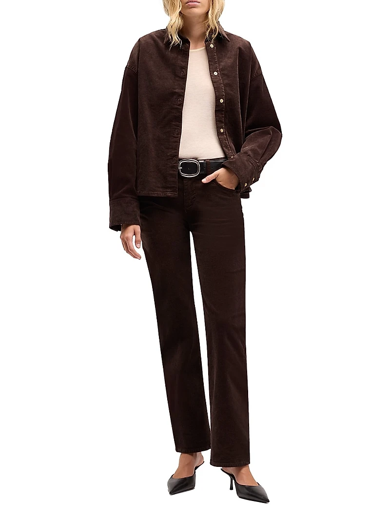 Nina Cropped Corduroy Shacket