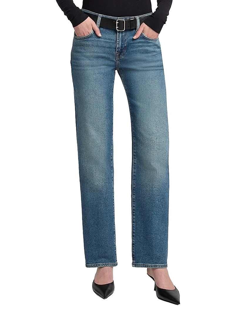 Calie Straight Mid-Rise Jeans