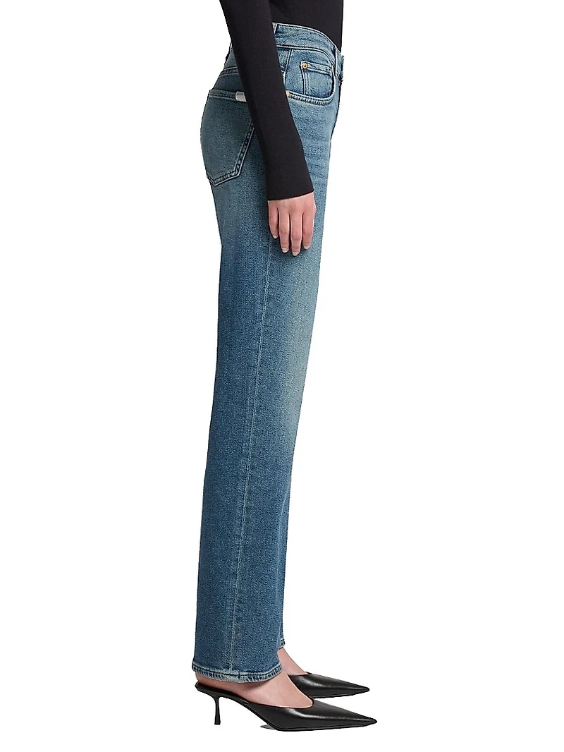 Calie Straight Mid-Rise Jeans