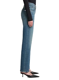 Calie Straight Mid-Rise Jeans