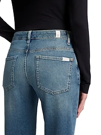 Calie Straight Mid-Rise Jeans
