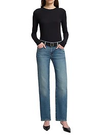 Calie Straight Mid-Rise Jeans