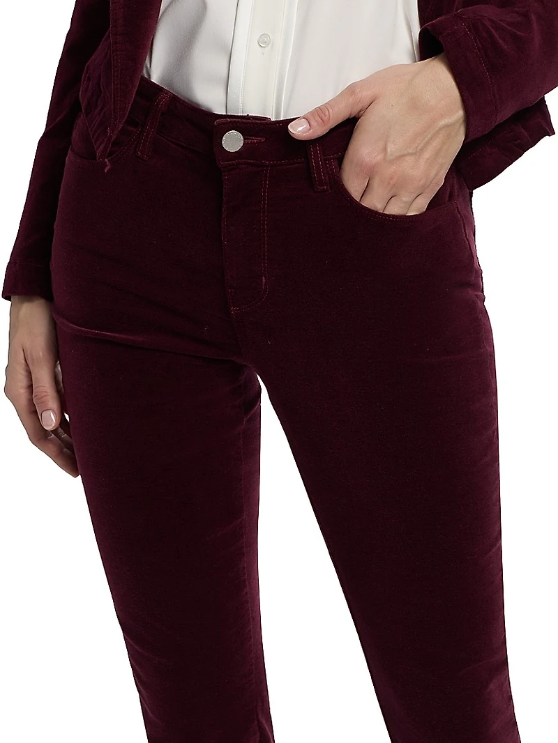 Stevie Velveteen Mid-Rise Pants