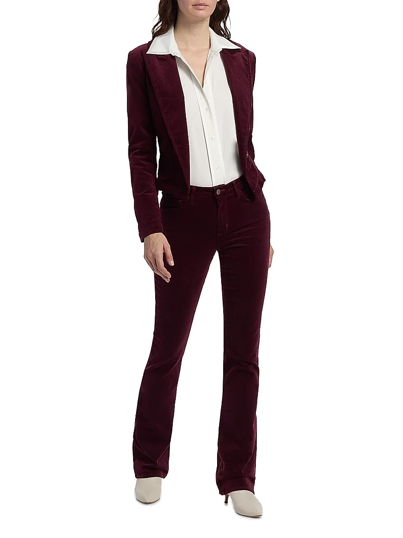 Stevie Velveteen Mid-Rise Pants